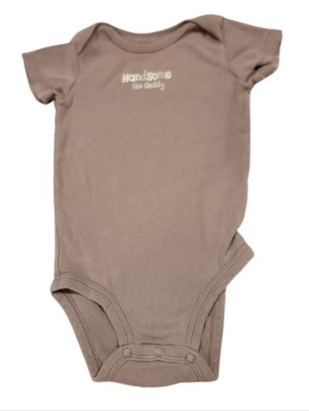 Carters One Piece Bodysuit Infant Boys 6M Brown Handsome Like Daddy Short Sleeve